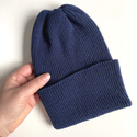 Beanie czapka z wełny merino VARELLA 100% Baby Merino 13 Granatowy