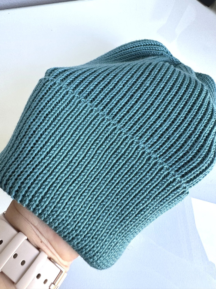Beanie czapka z wełny merino VARELLA 100% Baby Merino 47 Morze Północne