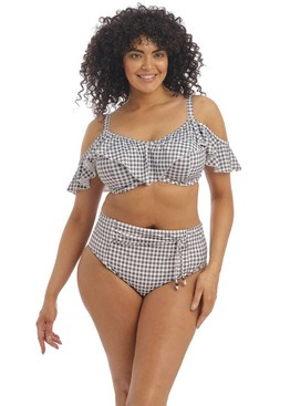 KOMPLET - Strój kąpielowy Elomi Swim CHECKMATE ES800306GYL (38H, 38HH) + ES800372GYL (44)