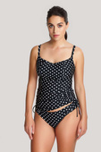 KOMPLET - Strój kąpielowy z koszulką Panache Swim ANYA SPOT Black/White SW1011 Balconnet Tankini (32E) + figi SW1019 Gather Pant