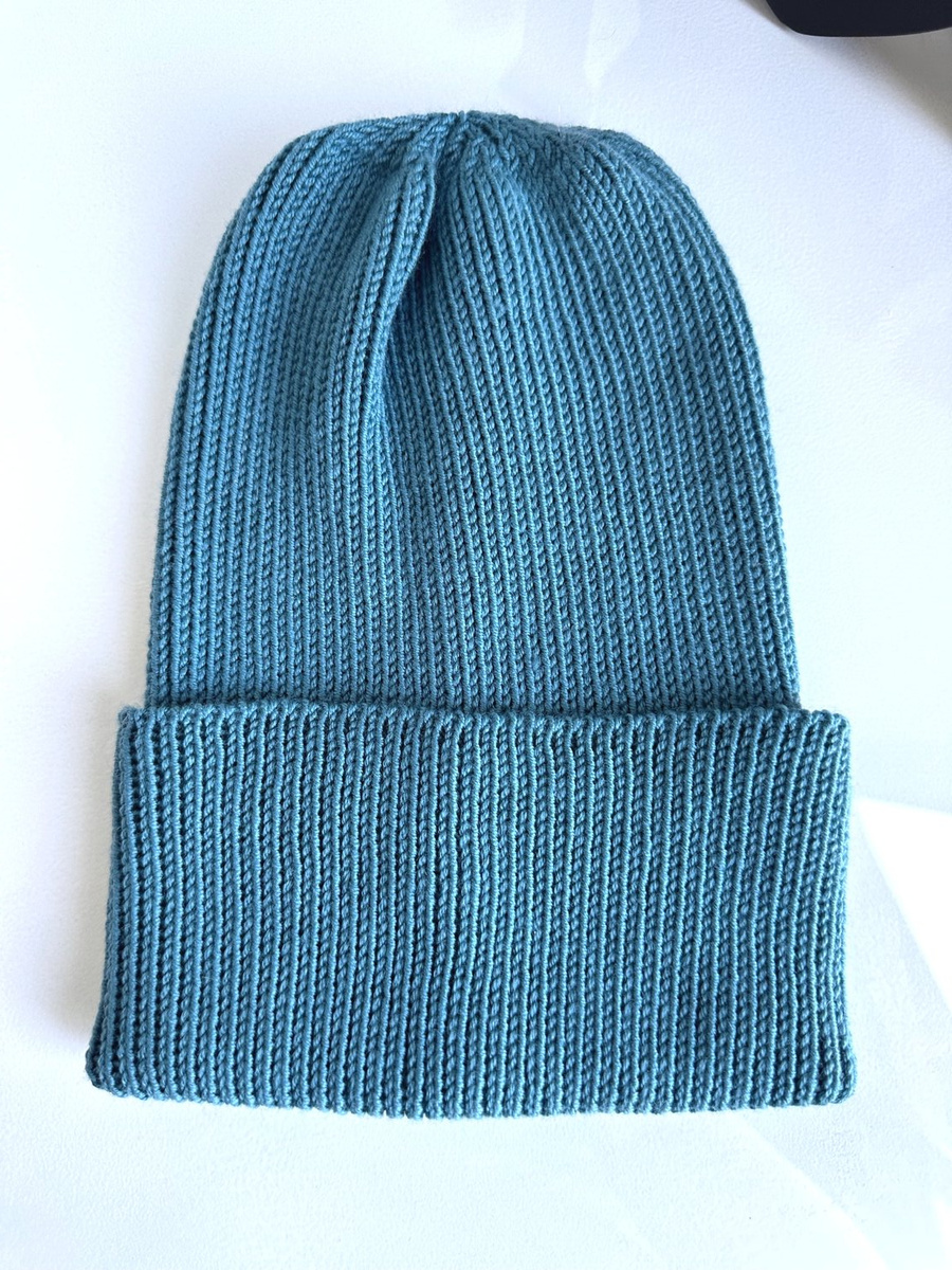 Beanie czapka z wełny merino VARELLA 100% Baby Merino 47 Morze Północne