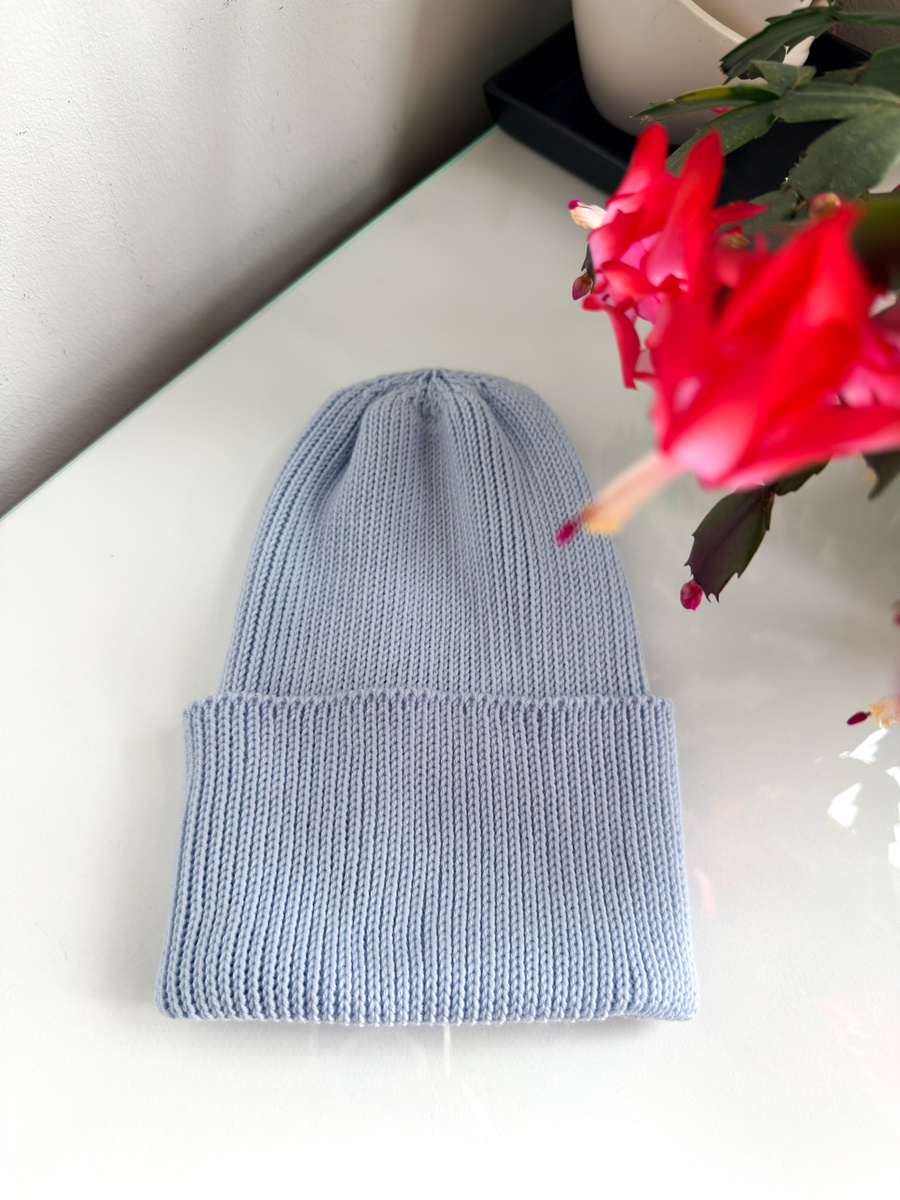 Beanie czapka z wełny merino VARELLA 100% Baby Merino 53 Rosa