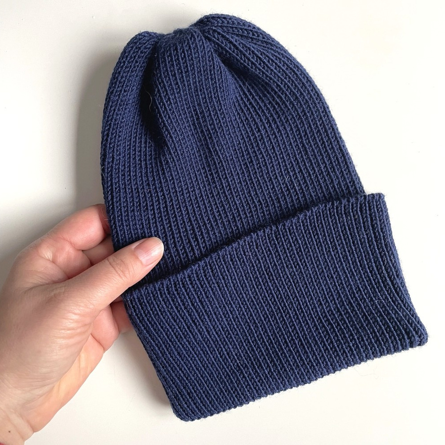 Beanie czapka z wełny merino VARELLA 100% Baby Merino 13 Granatowy