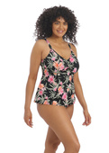 Koszulka kąpielowa Elomi Swim DARK TROPICS ES800161BLK Non Wired Moulded Tankini Top Black