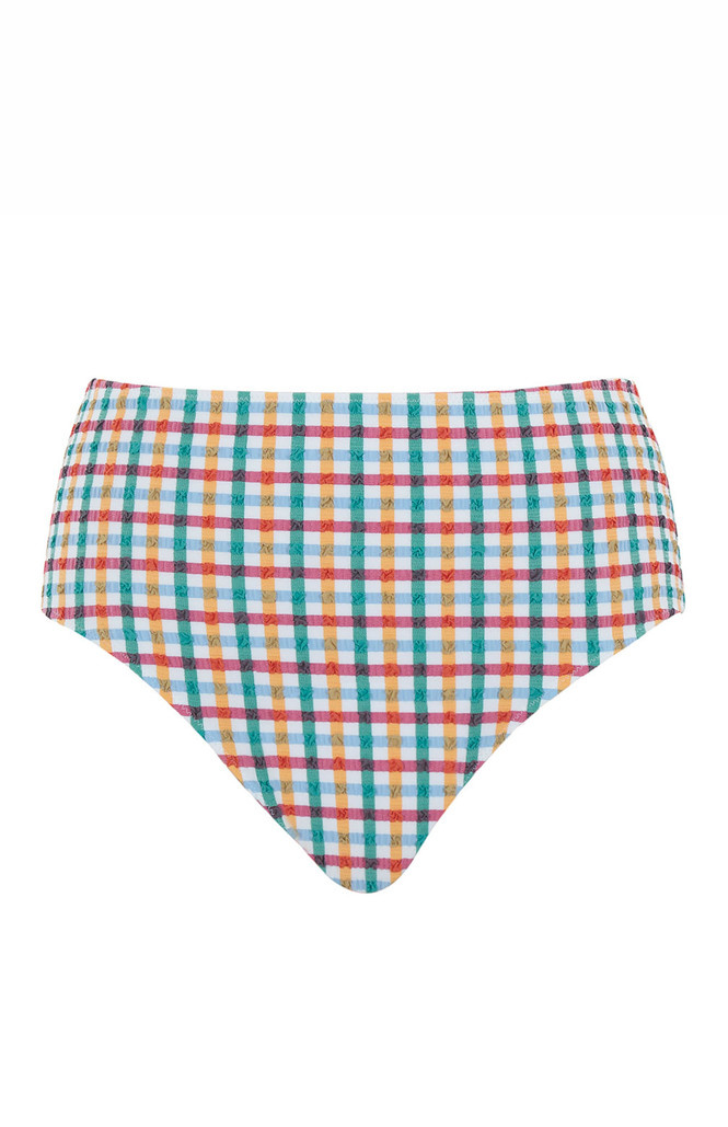 Figi kąpielowe Panache Swim SEERSUCKER SW1755A High Waist Bikini Bottoms Idol Seersucker Multi