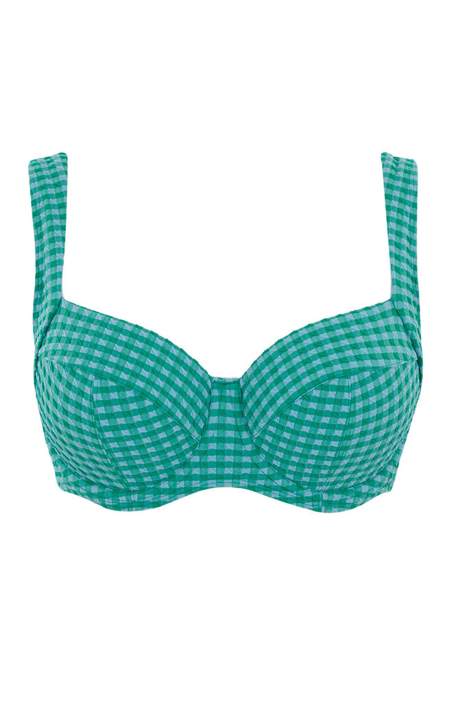 Biustonosz kąpielowy Panache Swim GINGHAM SW1722 Olivia Full Cup Bikini Top Green Gingham