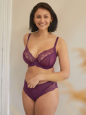 KOMPLET bielizny Panache ANA Damson 9396x Plunge (36FF, 36G) + majtki 9395x