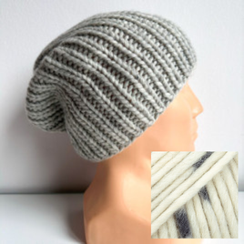 Ręcznie robiona czapka damska JANKA 100% Wełna owcza 52 Rosa