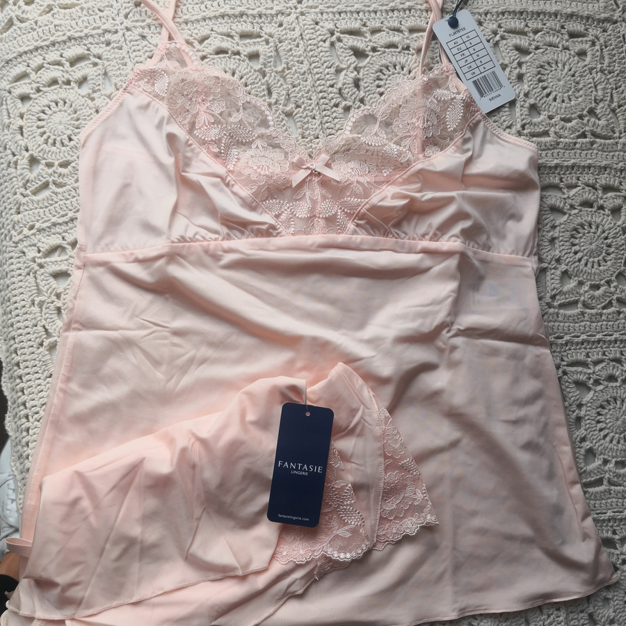 KOMPLET - Piżamka Fantasie SIENNA koszulka + szorty FL2678TEE + FL2676TEE Camisole + French Knicker Tea Rose (S, M, L)