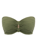 KOMPLET - Biustonosz kąpielowy Fantasie Swim BEACH WAVES FS502210OLE (30F) Uw Bandeau Bikini Top + FS502274OLE Adjustable Leg Bikini Short (M) Olive