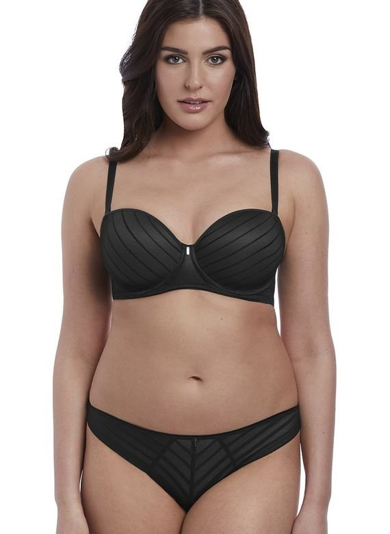 Biustonosz Freya CAMEO AA3163BLK Uw Deco Strapless Moulded Bra Black