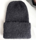 Ręcznie robiona czapka beanie AUREA 100% Baby Merino plus moher i jedwab 21/02 Czarny