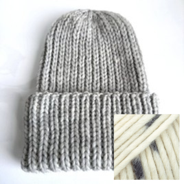 Ręcznie robiona czapka damska JANKA 100% Wełna owcza 15 Ciemnoniebieski