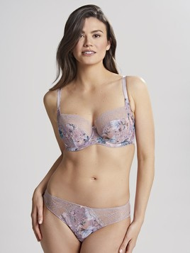 KOMPLET - Biustonosz Panache JASMINE 6951 Balconnet Spring Floral (34HH, 36G, 36J) + figi brazylijskie