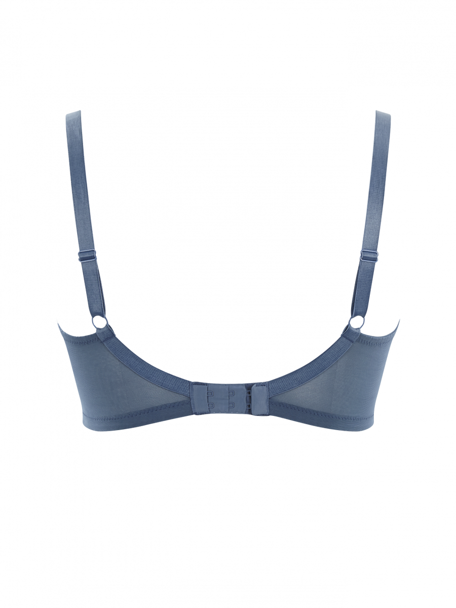 KOMPLET - Biustonosz Panache ANA Vintage Blue 9396 Plunge Bra + 9395 Brief (30FF, 32G, 34GG)