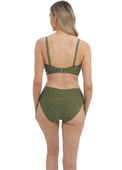 KOMPLET - Biustonosz kąpielowy Fantasie Swim BEACH WAVES FS502210OLE (30F) Uw Bandeau Bikini Top + FS502274OLE Adjustable Leg Bikini Short (M) Olive