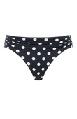 Figi kąpielowe Panache Swim ANYA RIVA SPOT SW1456 Gather Bikini Bottoms Navy/Vanilla
