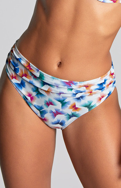 Figi kąpielowe midi Panache Swim FLUTTER SW1729B Midi Gathered Bikini Bottoms Flutter Print