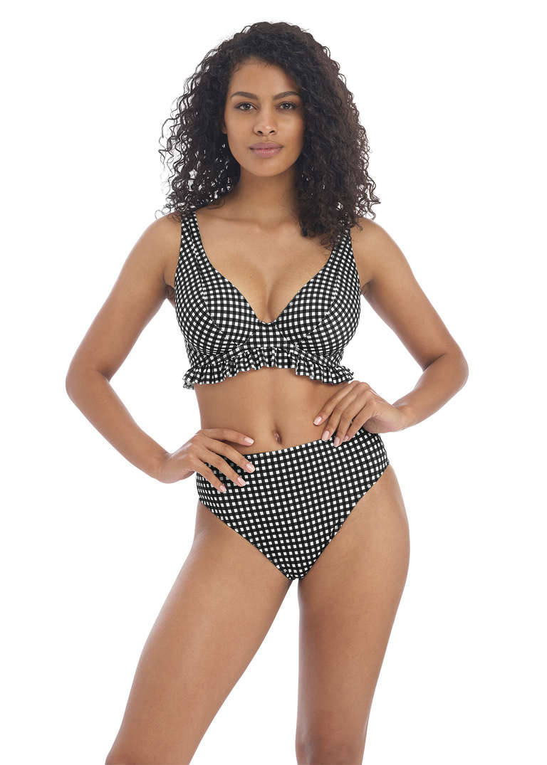 Figi kąpielowe Freya Swim CHECK IN AS201978MOM High Waist Bikini Brief Monochrome 