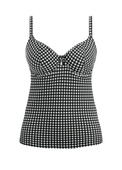 KOMPLET - Strój kąpielowy z koszulką tankini Freya Swim CHECK IN AS201956MOM Uw Plunge Tankini Top Monochrome (30F) + wybrane majtki