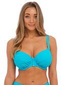 Strój kąpielowy dwuczęściowy Fantasie Swim BEACH WAVES FS502201BRD Uw Gathered Full Cup Bikini Top Bluebird 38FF + figi XL