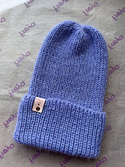 Ręcznie robiona czapka beanie AUREA 100% Baby Merino plus moher i jedwab 25/11 Lawenda