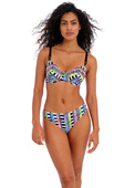 KOMPLET - Dwuczęściowy strój kąpielowy Freya Swim ELECTRO RAVE Multi AS204202MUI Uw Plunge Bikini Top + figi tanga AS204280MUI Tanga Bikini Brief (34HH+L)