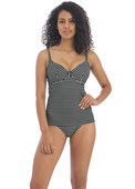 KOMPLET - Strój kąpielowy z koszulką tankini Freya Swim CHECK IN AS201956MOM Uw Plunge Tankini Top Monochrome (30F) + wybrane majtki