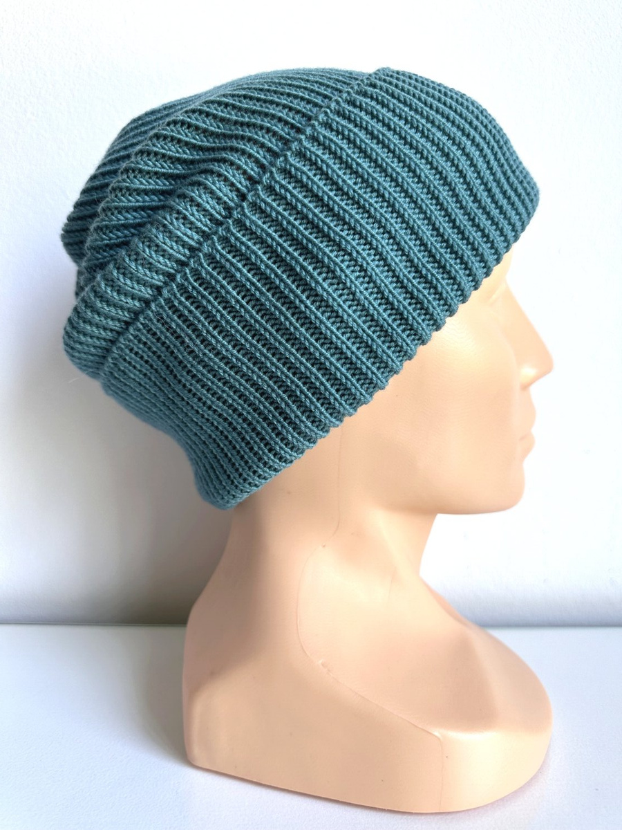 Beanie czapka z wełny merino VARELLA 100% Baby Merino 47 Morze Północne