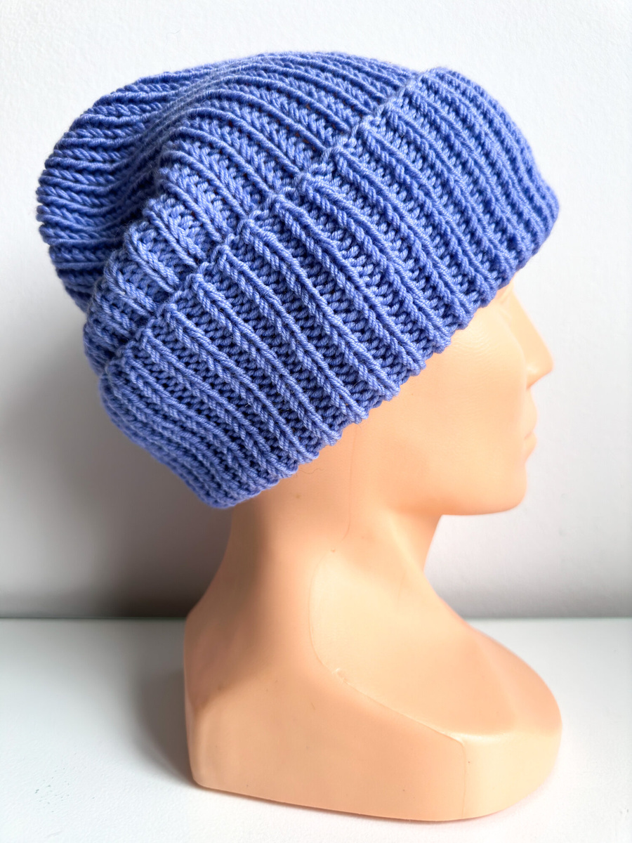 Wywijana czapka dla dziecka NANA 100% Baby Merino 25 Lawenda