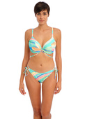 KOMPLET - Biustonosz kąpielowy Freya Swim SUMMER REEF AS204827AQA Uw Plunge Bikini Top Aqua (32FF) + majtki wiązane