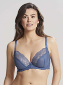 KOMPLET - Biustonosz Panache ANA Vintage Blue 9396 Plunge Bra + 9395 Brief (30FF, 32G, 34GG)