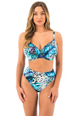 KOMPLET - Biustonosz kąpielowy Fantasie KABINI OASIS Aegean FS502101AEG Uw Gathered Full Cup Bikini Top (32F) + wybrane majtki