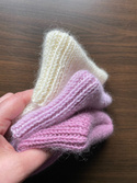 Ręcznie robiona czapka beanie AUREA 100% Baby Merino plus moher i jedwab 26/03 Jasny Stary Róż