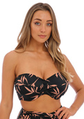 Biustonosz kąpielowy Fantasie Swim LUNA BAY FS502409LAK Uw Twist Bandeau Bikini Top Lacquered Black