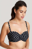 KOMPLET - Strój kąpielowy Panache Swim ANYA SPOT Black/White SW1013 Bandeau Bikini + figi kąpielowe SW1019 Gather Pant (30E)