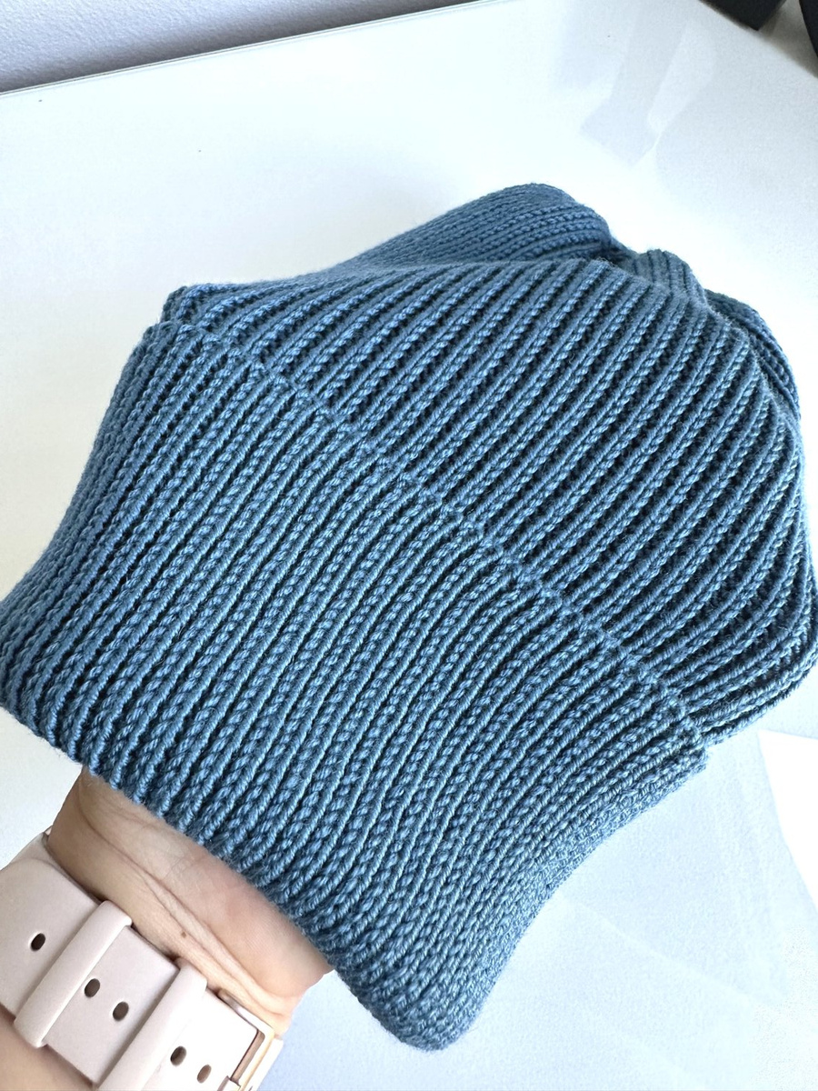 Beanie czapka z wełny merino VARELLA 100% Baby Merino 42 Petrol