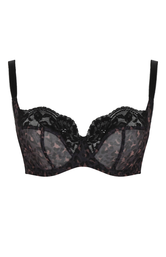 Biustonosz Panache NINA 10941 Balcony Bra Black Leopard