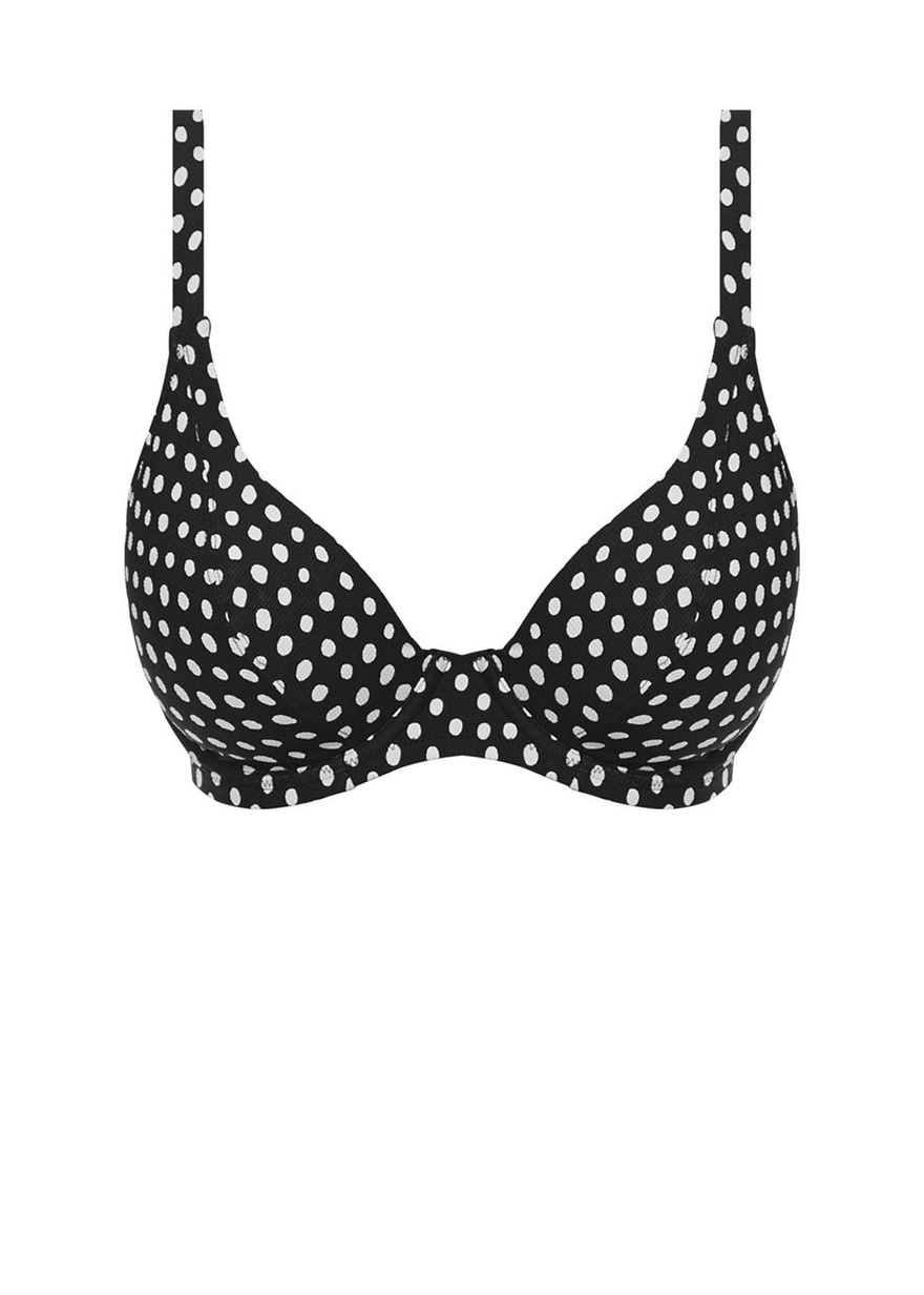 Biustonosz kąpielowy Fantasie Swim SANTA MONICA FS6722BLI Uw Plunge Bikini Top Black & White