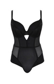 Body Panache Tango Essence 10965A Plunge Bodysuit Obsidian