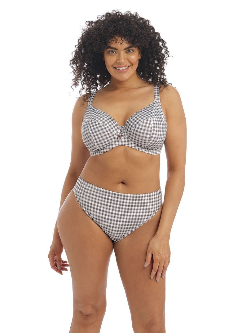 Figi kąpielowe Elomi Swim CHECKMATE ES800372GYL Mid Rise Bikini Brief Grey Marl