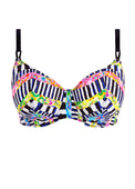 KOMPLET - Dwuczęściowy strój kąpielowy Freya Swim ELECTRO RAVE Multi AS204202MUI Uw Plunge Bikini Top + figi tanga AS204280MUI Tanga Bikini Brief (34HH+L)