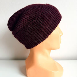 Czapka wywijana HELEN 100% Alpaka 9046 dzikie jagody