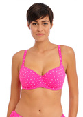 KOMPLET - Biustonosz kąpielowy Freya JEWEL COVE AS7231RAY Uw Sweetheart Bikini Top Raspberry (30DD) + majtki klasyczne S