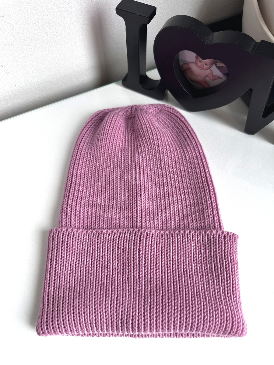 Beanie czapka z wełny merino VARELLA 100% Baby Merino 27 Stary Róż