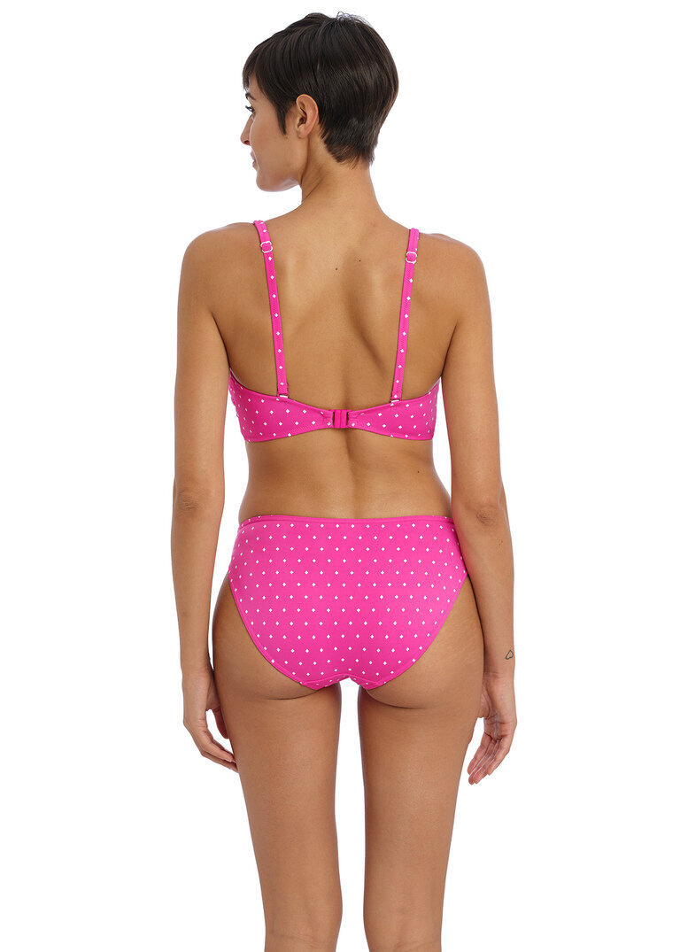 KOMPLET - Biustonosz kąpielowy Freya JEWEL COVE AS7231RAY Uw Sweetheart Bikini Top Raspberry (30DD) + majtki klasyczne S