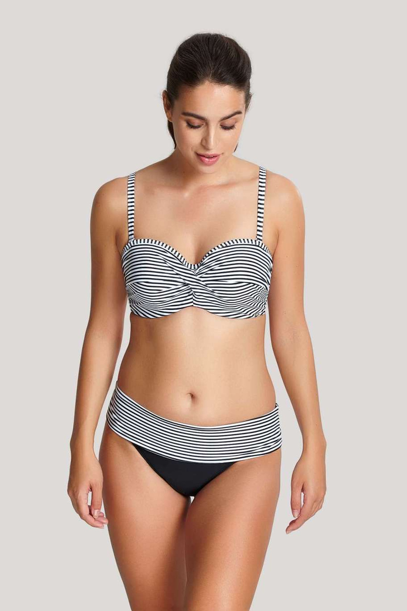 Biustonosz kąpielowy Panache Swim ANYA STRIPE SW0893 Bandeau Bikini Black/White