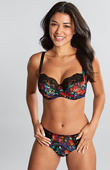 Biustonosz Panache NINA 10941 Balcony Bra Black Floral