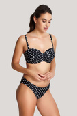 KOMPLET - Strój kąpielowy Panache Swim ANYA SPOT Black/White SW1013 Bandeau Bikini + figi kąpielowe SW1019 Gather Pant (30E)