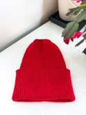 Beanie czapka z wełny merino VARELLA 100% Baby Merino 16 Czerwony
